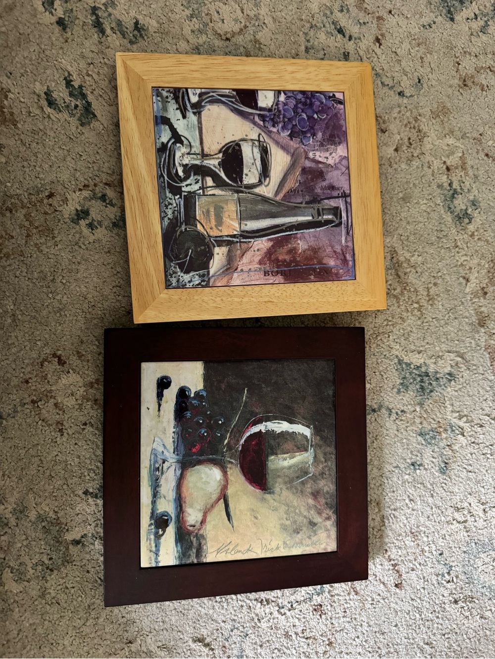 Unbranded Purple and Brown Wine Still Life Wall Art Set